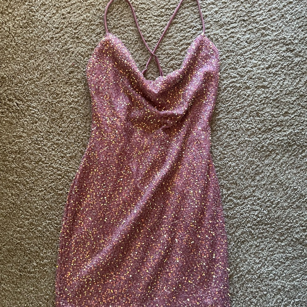 Pink Sequined Mini Dress💖 - Picture 8 of 11